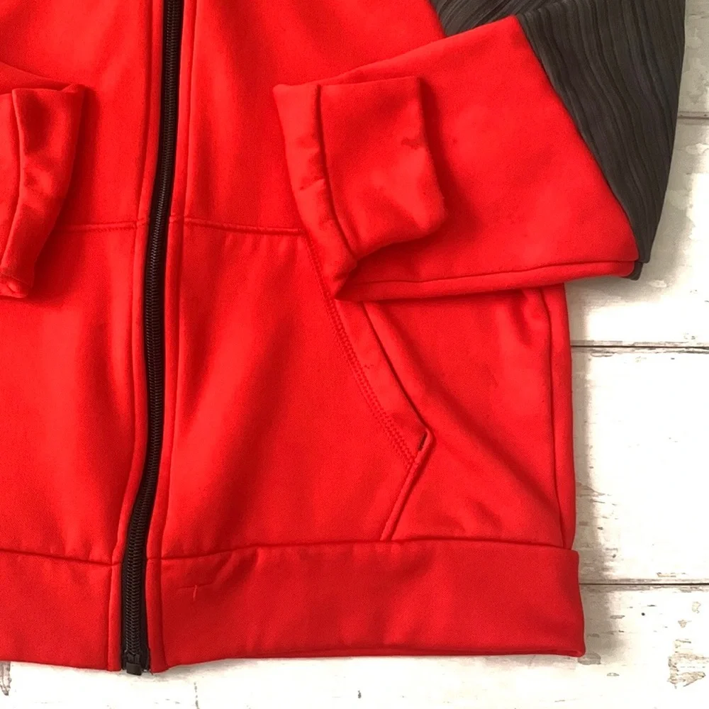 Champion Boys 6/7 Red Gray Athletic Track Jacket Zip Up Hoodie Sweatshirt 6 7